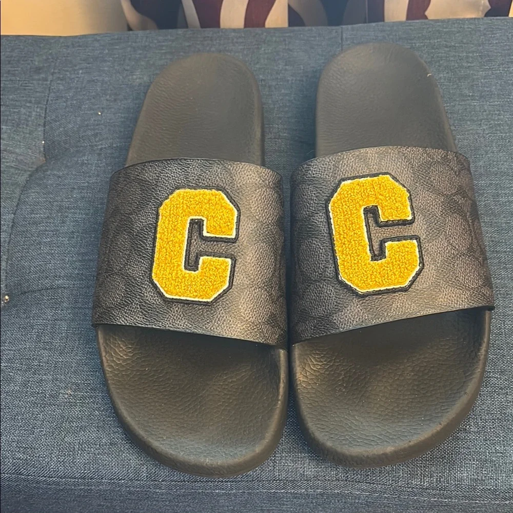 Coach | Shoes | Coach Black And Yellow Slide Sandals With  display picture 1